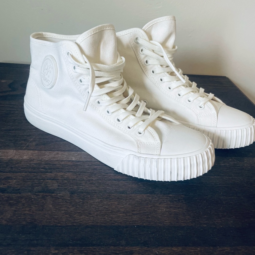 P.F. Flyers White High-Top Sneakers